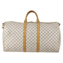 LOUIS VUITTON Damier Azur Keepall Bandouliere 55 Boston Bag N41429 Auth 150852-13