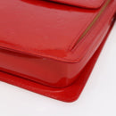 LOUIS VUITTON Monogram Vernis Motto Accessory Pouch Red M91137 LV Auth 150865-9