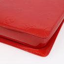 LOUIS VUITTON Monogram Vernis Motto Accessory Pouch Red M91137 LV Auth 150865-15
