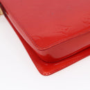 LOUIS VUITTON Monogram Vernis Motto Accessory Pouch Red M91137 LV Auth 150865-16