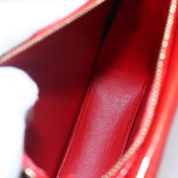 LOUIS VUITTON Monogram Vernis Motto Accessory Pouch Red M91137 LV Auth 150865