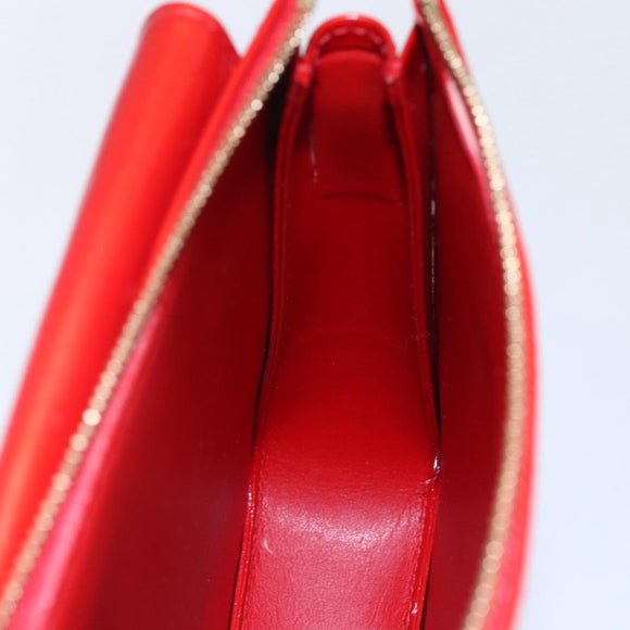 LOUIS VUITTON Monogram Vernis Motto Accessory Pouch Red M91137 LV Auth 150865