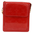 LOUIS VUITTON Monogram Vernis Motto Accessory Pouch Red M91137 LV Auth 150865-13