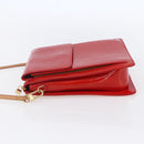 LOUIS VUITTON Monogram Vernis Motto Accessory Pouch Red M91137 LV Auth 150865-3