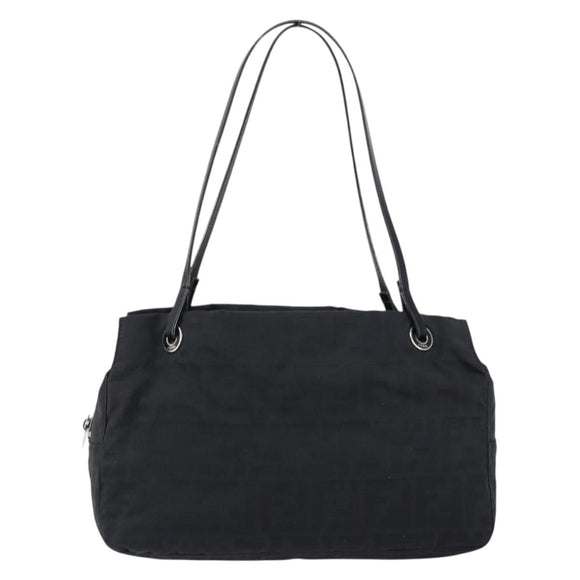 FENDI Zucca Canvas Tote Bag Black Brown Auth 150868