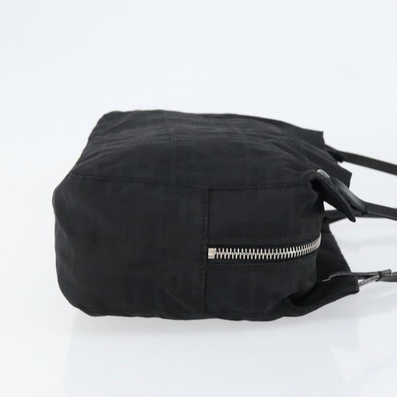 FENDI Zucca Canvas Tote Bag Black Brown Auth 150868