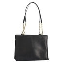 CELINE Macadam Canvas Tote Bag Leather Black Gold Auth 150870-1