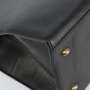 CELINE Macadam Canvas Tote Bag Leather Black Gold Auth 150870-16