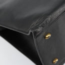 CELINE Macadam Canvas Tote Bag Leather Black Gold Auth 150870-9