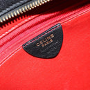 CELINE Macadam Canvas Tote Bag Leather Black Gold Auth 150870-12