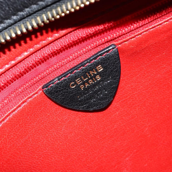 CELINE Macadam Canvas Tote Bag Leather Black Gold Auth 150870