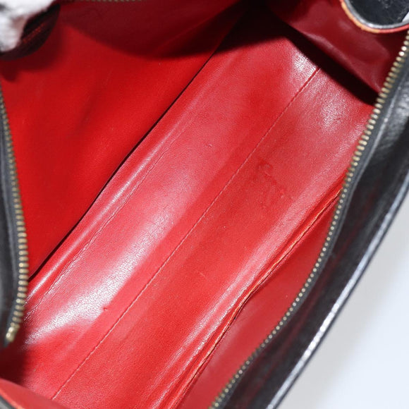 CELINE Macadam Canvas Tote Bag Leather Black Gold Auth 150870