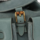 GUCCI Bamboo Backpack Suede Turquoise Blue Gold 003 2058 0016 Auth 150871-20