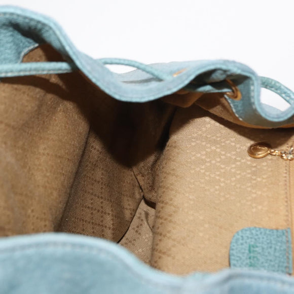 GUCCI Bamboo Backpack Suede Turquoise Blue Gold 003 2058 0016 Auth 150871