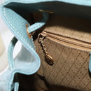 GUCCI Bamboo Backpack Suede Turquoise Blue Gold 003 2058 0016 Auth 150871-25