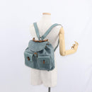 GUCCI Bamboo Backpack Suede Turquoise Blue Gold 003 2058 0016 Auth 150871-27