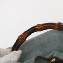 GUCCI Bamboo Backpack Suede Turquoise Blue Gold 003 2058 0016 Auth 150871-14