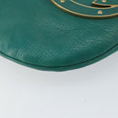 GUCCI Interlocking Shoulder Bag Leather Green Gold 121552 Auth 150873-14