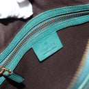 GUCCI Interlocking Shoulder Bag Leather Green Gold 121552 Auth 150873-17