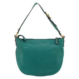 GUCCI Interlocking Shoulder Bag Leather Green Gold 121552 Auth 150873 - 0