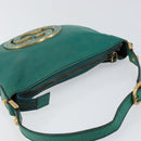 GUCCI Interlocking Shoulder Bag Leather Green Gold 121552 Auth 150873-6