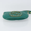 GUCCI Interlocking Shoulder Bag Leather Green Gold 121552 Auth 150873-5