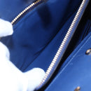 Salvatore Ferragamo Gancini Hand Bag Leather 2way Blue Gold Auth 150875-21