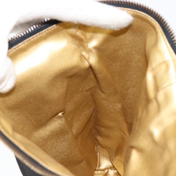 Salvatore Ferragamo Vala Shoulder Bag Nylon Black Gold Auth 150876