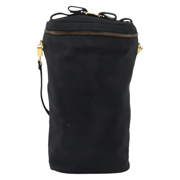Salvatore Ferragamo Vala Shoulder Bag Nylon Black Gold Auth 150876