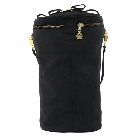 Salvatore Ferragamo Vala Shoulder Bag Nylon Black Gold Auth 150876