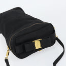 Salvatore Ferragamo Vala Shoulder Bag Nylon Black Gold Auth 150876-6