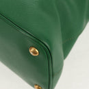 PRADA Hand Bag Safiano leather 2way Green Gold Auth 150877V-15