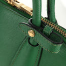 PRADA Hand Bag Safiano leather 2way Green Gold Auth 150877V-20