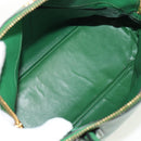 PRADA Hand Bag Safiano leather 2way Green Gold Auth 150877V-23