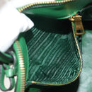 PRADA Hand Bag Safiano leather 2way Green Gold Auth 150877V-29