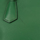 PRADA Hand Bag Safiano leather 2way Green Gold Auth 150877V-4