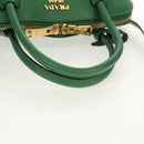 PRADA Hand Bag Safiano leather 2way Green Gold Auth 150877V-8