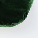 PRADA Beads Pouch Velor Green Silver Auth 150879-9