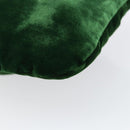 PRADA Beads Pouch Velor Green Silver Auth 150879-16