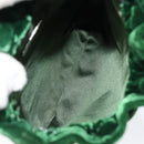 PRADA Beads Pouch Velor Green Silver Auth 150879-10