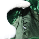 PRADA Beads Pouch Velor Green Silver Auth 150879-19