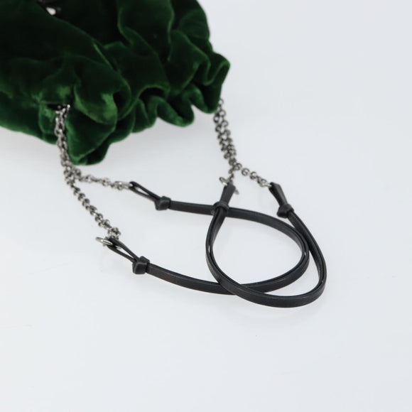 PRADA Beads Pouch Velor Green Silver Auth 150879