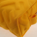 FENDI Zucca Canvas FF Emboss Pouch Nylon Yellow Gold Auth 150880M-12