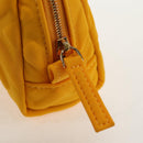 FENDI Zucca Canvas FF Emboss Pouch Nylon Yellow Gold Auth 150880M-13