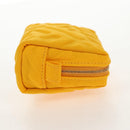 FENDI Zucca Canvas FF Emboss Pouch Nylon Yellow Gold Auth 150880M-6