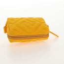 FENDI Zucca Canvas FF Emboss Pouch Nylon Yellow Gold Auth 150880M-7