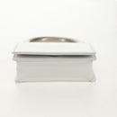 Salvatore Ferragamo Pouch Leather White Silver Auth 150881AV-6