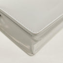 Salvatore Ferragamo Pouch Leather White Silver Auth 150881AV-15