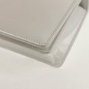 Salvatore Ferragamo Pouch Leather White Silver Auth 150881AV-16