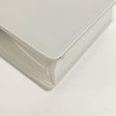 Salvatore Ferragamo Pouch Leather White Silver Auth 150881AV-17